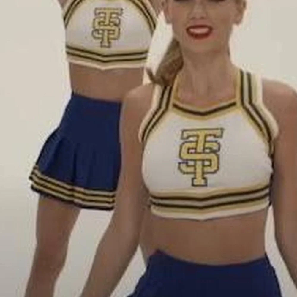 Taylor Swift Look alike Cheerleading 4 pc outfit , Y2k Yellow and Blue Girls Me